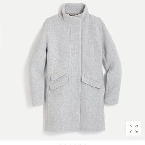 J crew stadium cloth wool cocoon coat in Heather dusk grey. Size 4 regular.